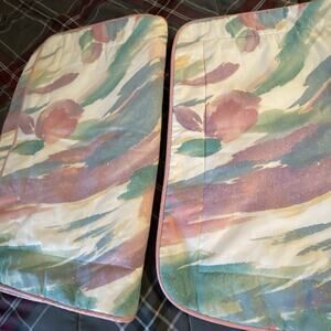 Vintage Croscill Floral Quilted Standard 30x24” Pillow SHAMS Cottagecore Home